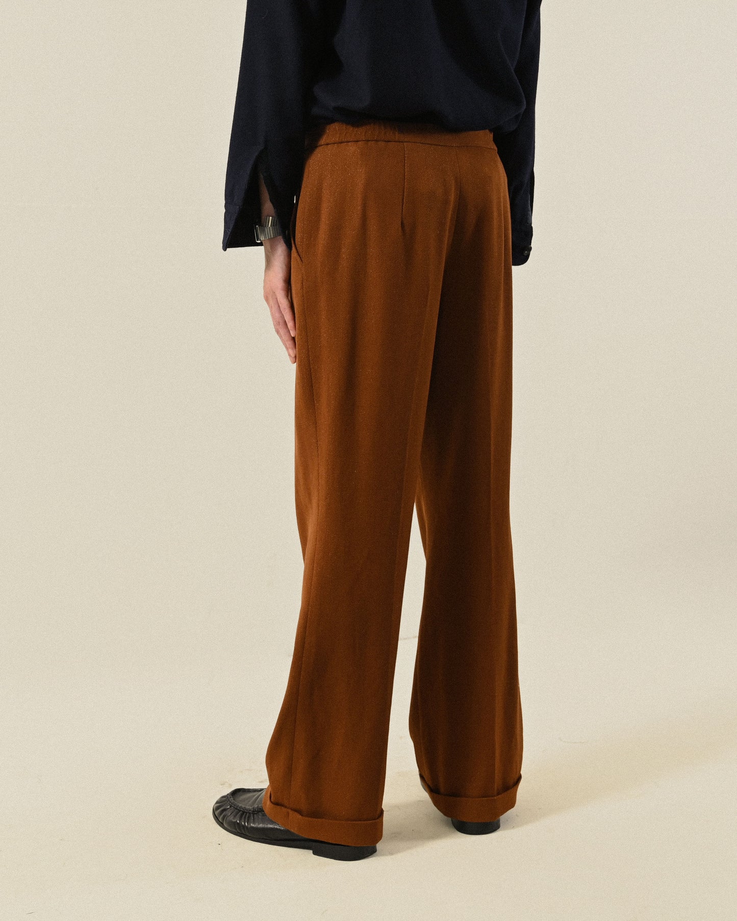 垂墜面料純色針織古著長褲