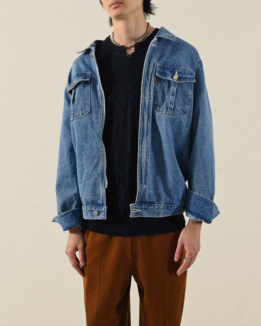 俐落輪廓牛仔古著夾克外套