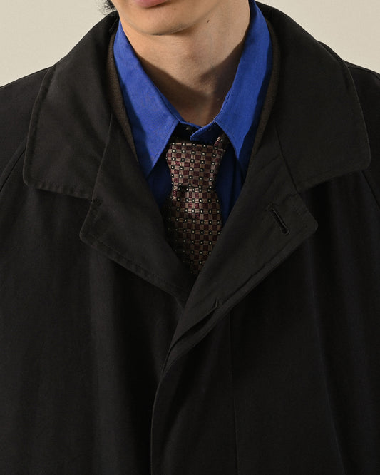 經典輪廓純色絨面古著風衣