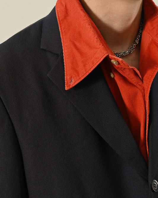 俐落輪廓薄毛古著西裝外套