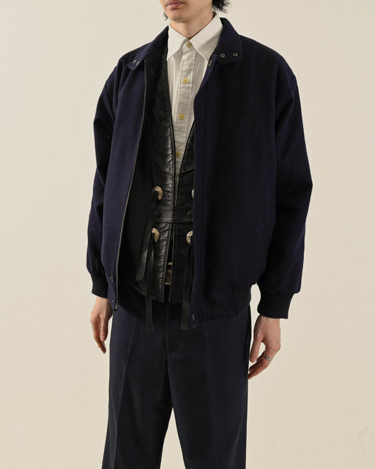 厚實毛料鋪棉古著夾克外套