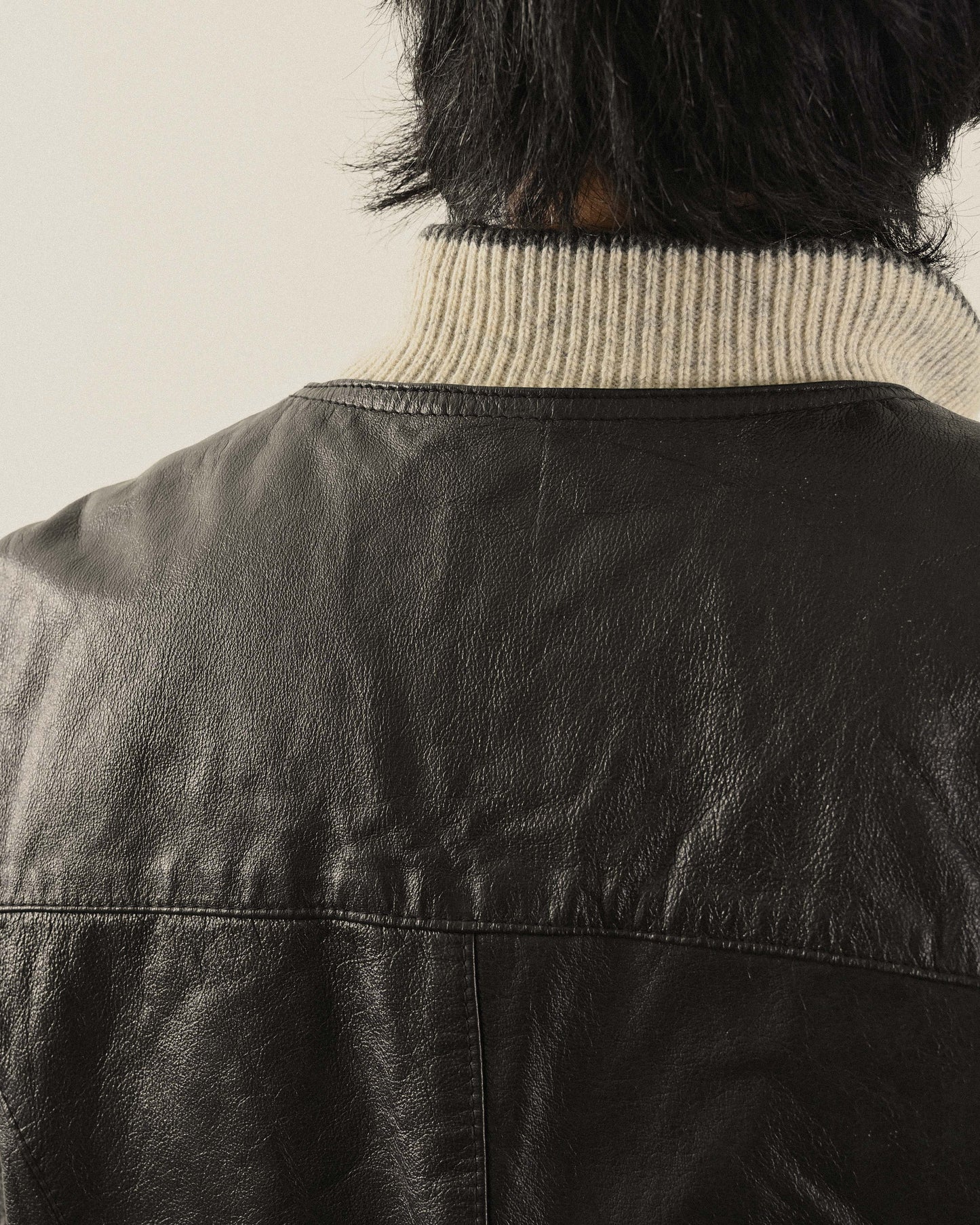 工裝風格多口袋皮革古著背心