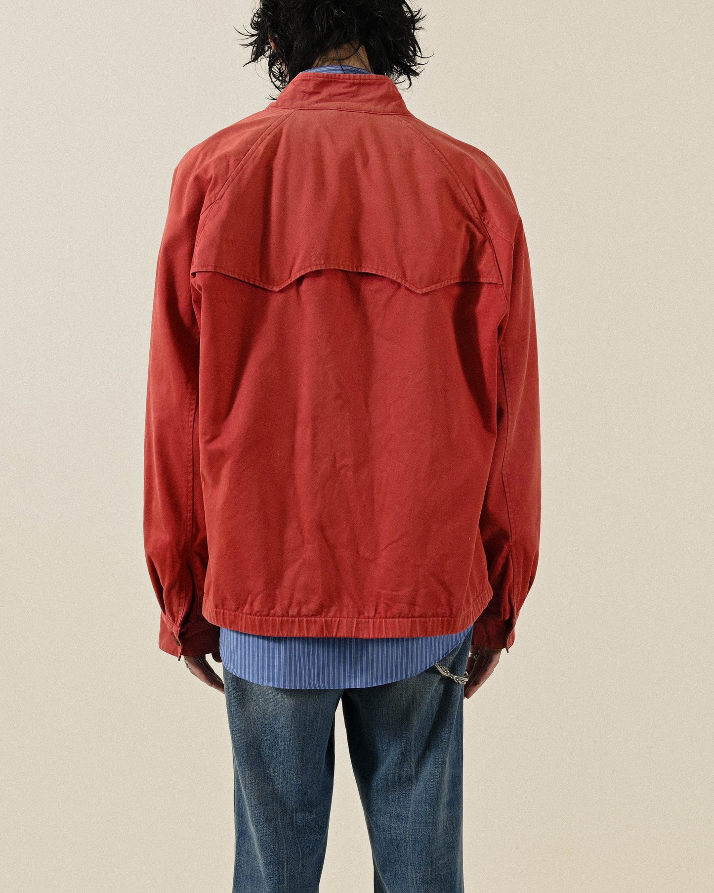 純色棉質立領古著夾克外套