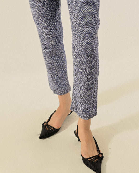 毛料緹花日本製七分古著長褲