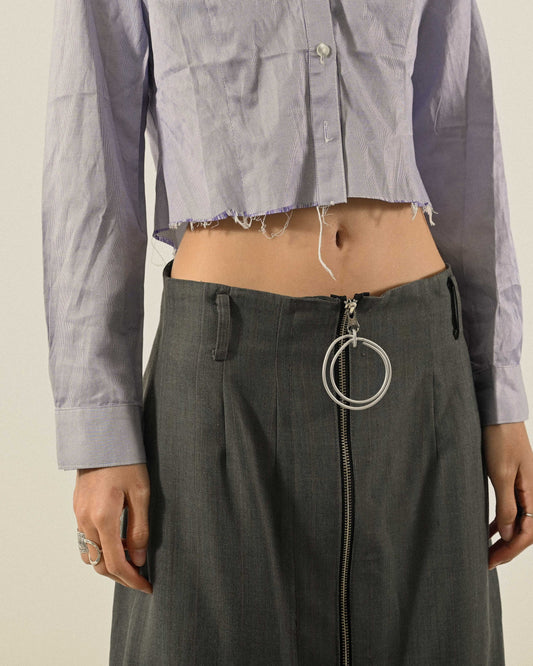 破壞設計短版古著襯衫