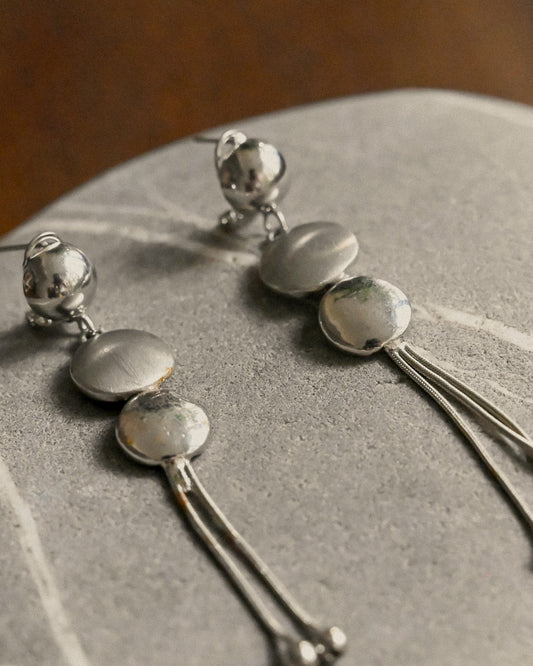 飄逸流蘇金屬古著耳環