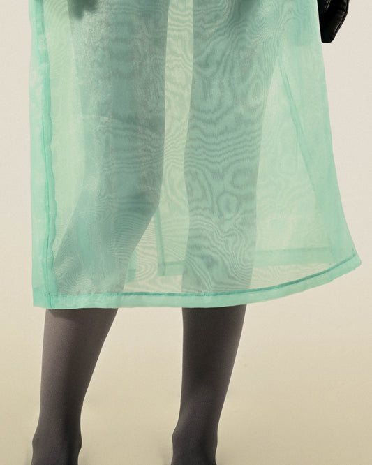 光澤烏干紗高腰古著裙