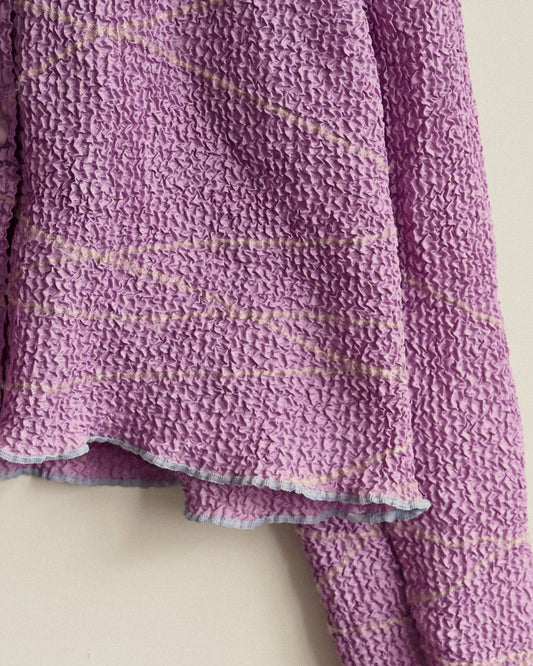 對色滾邊壓褶古著襯衫罩衫