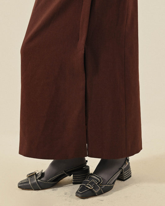 開衩設計高腰古著長裙