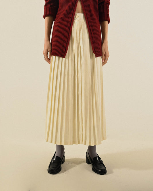 經典輪廓高腰古著百褶裙