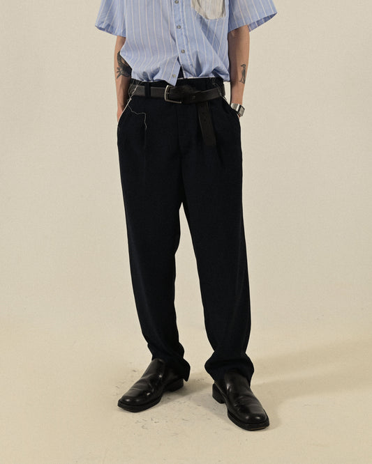 Upcycling鬚邊飾布古著長褲