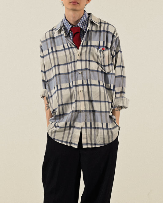 經典輪廓格紋古著襯衫