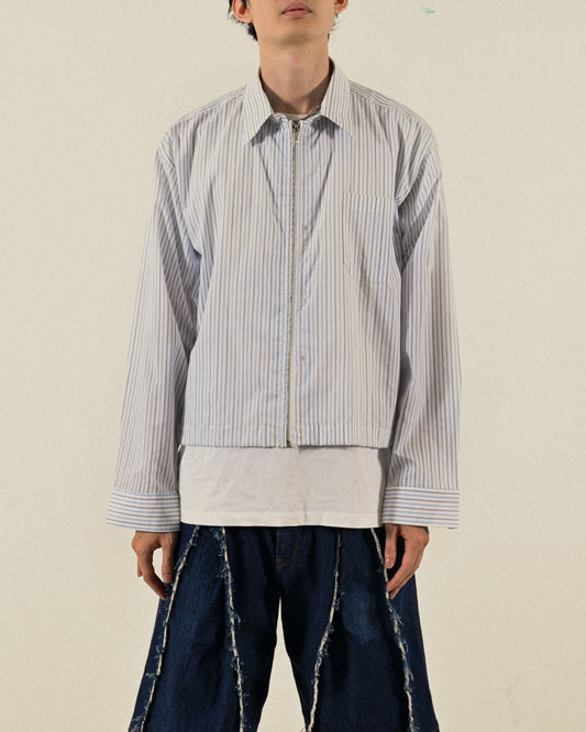 Upcycling條紋古著襯衫外套