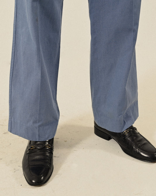 經典輪廓純色古著長褲