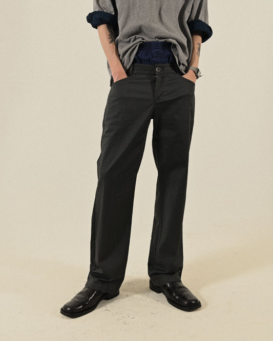 修身輪廓低腰古著長褲