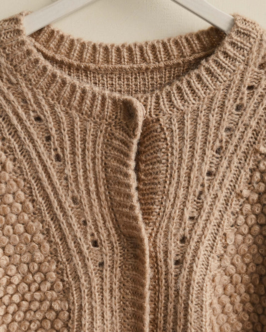 圈絨編織開襟古著毛衣外套