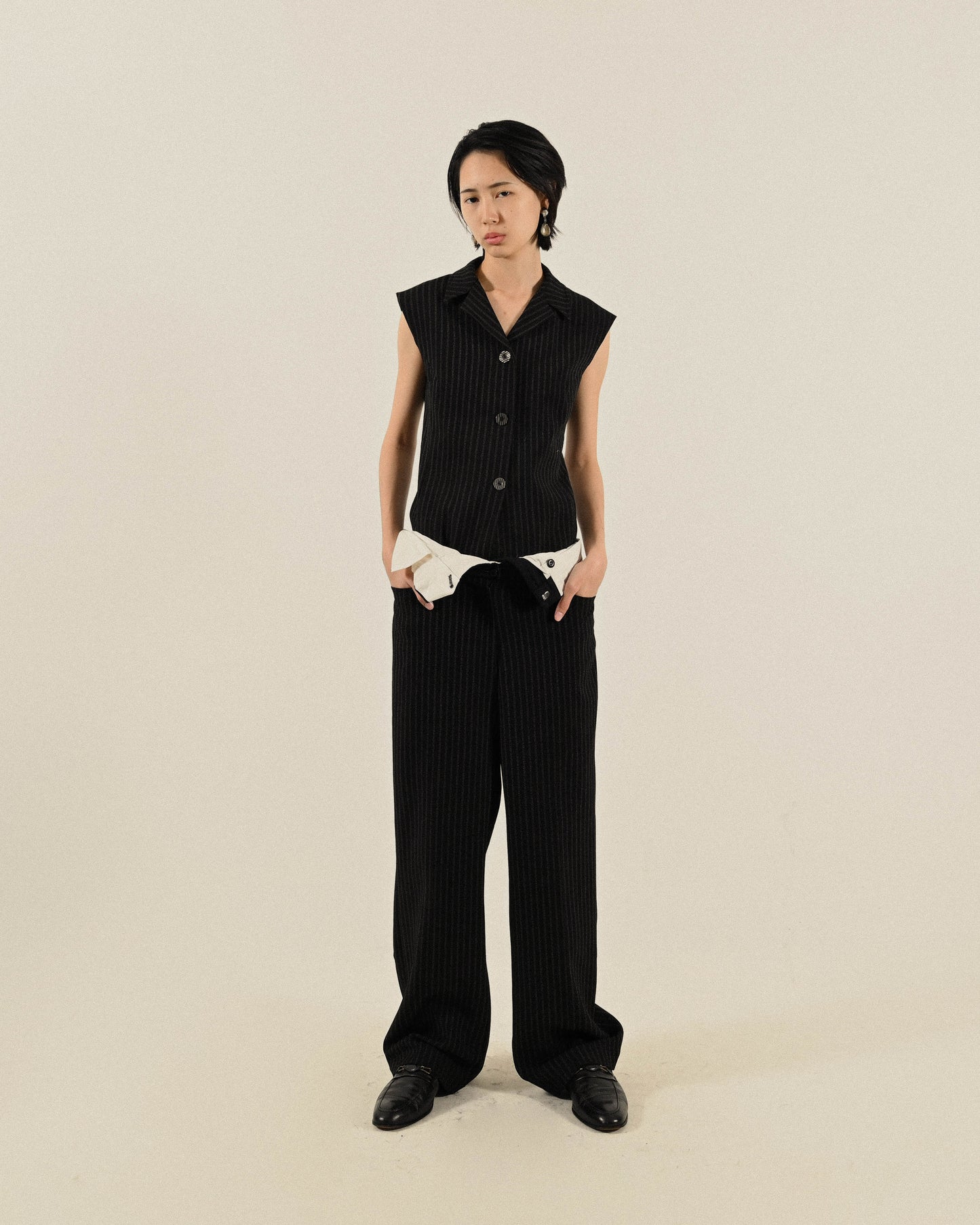 Upcycling挖背設計古著背心