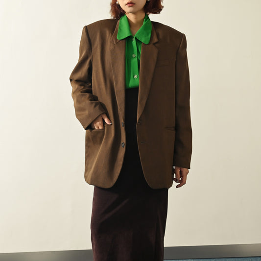 俐落輪廓單襟古著西裝外套