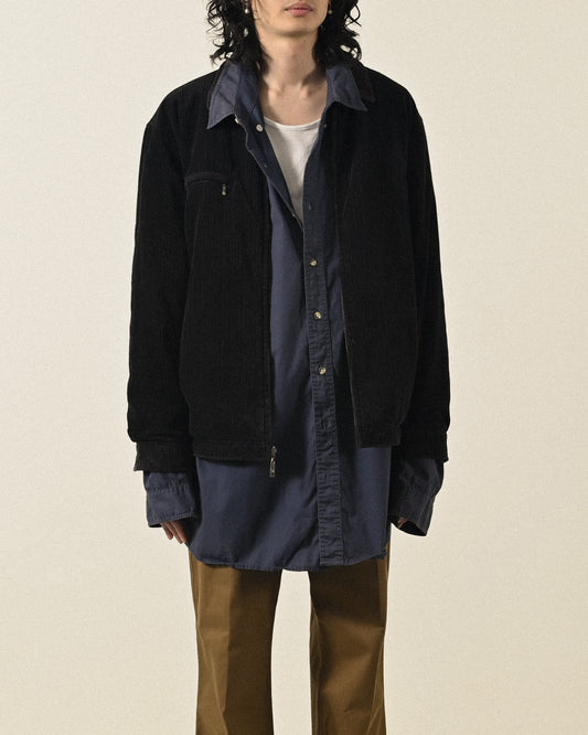 純色燈芯絨古著布勞森夾克