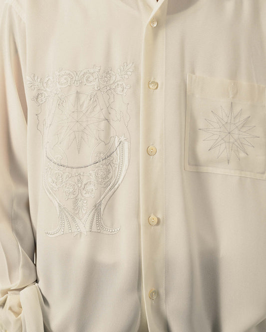 繁複刺繡經典輪廓古著襯衫