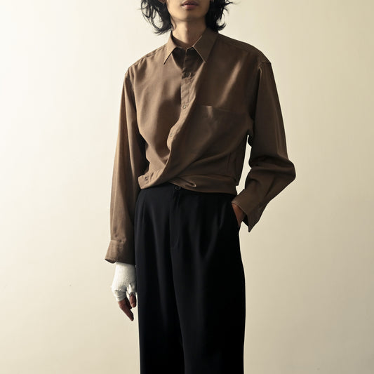 Upcycling短版綁帶古著襯衫