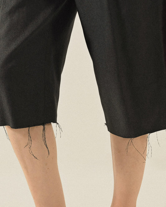 鬚邊設計古著五分褲