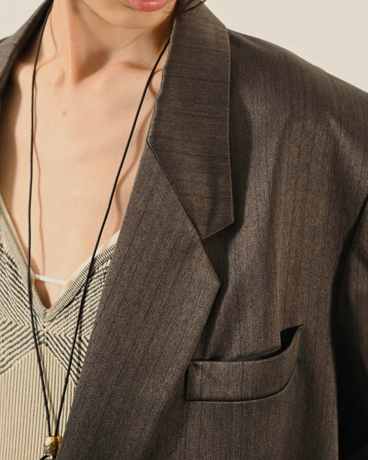 經典輪廓雙襟古著西裝外套