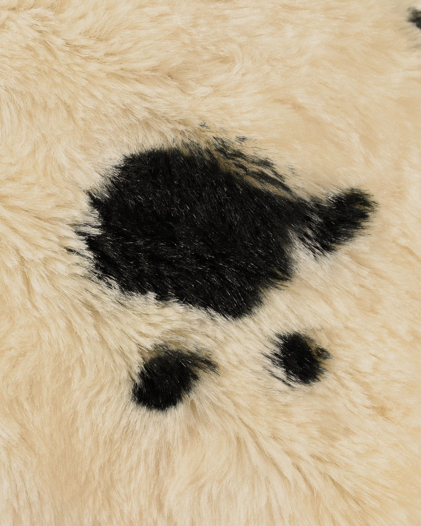 黑白斑紋人造皮草古著外套