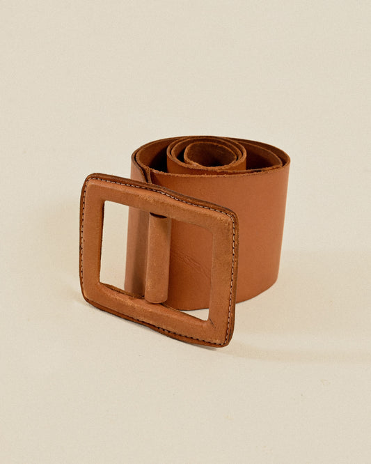 寬版皮革古著皮帶
