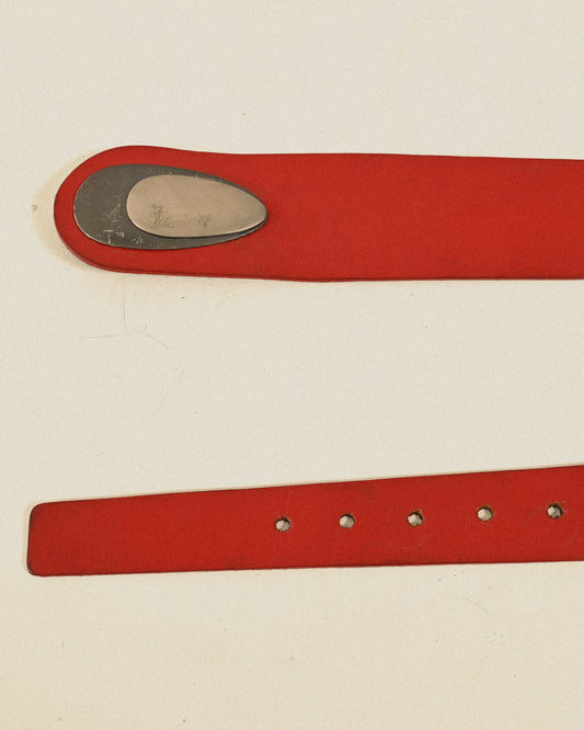 金屬釦飾皮革古著皮帶