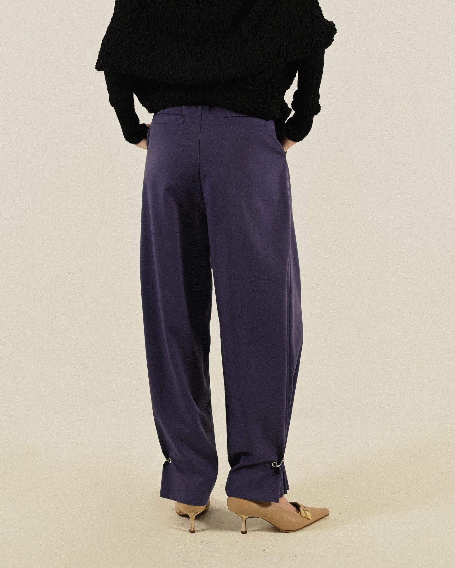 Upcycling抓褶細節古著長褲