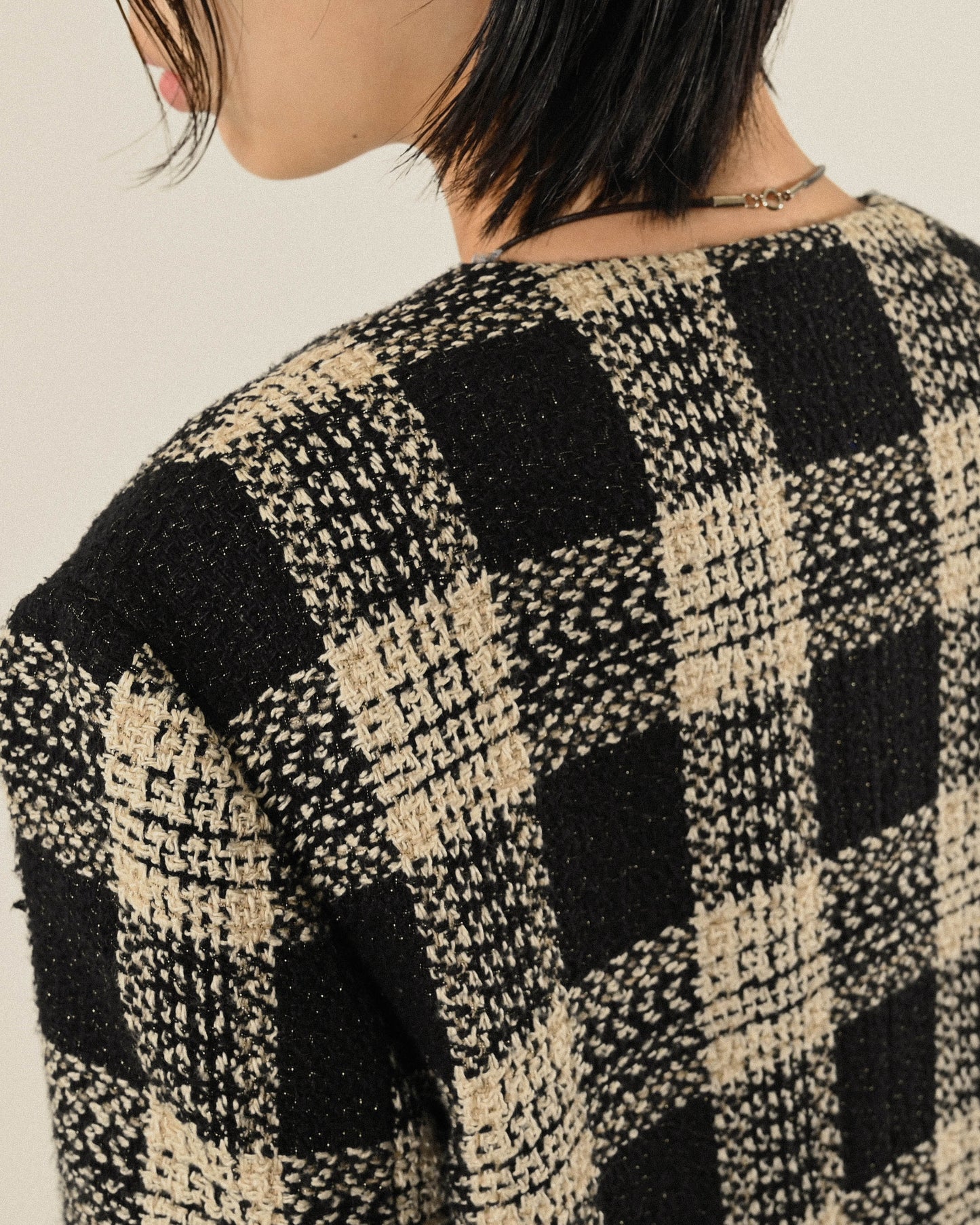 日本製絲質混紡花呢古著外套