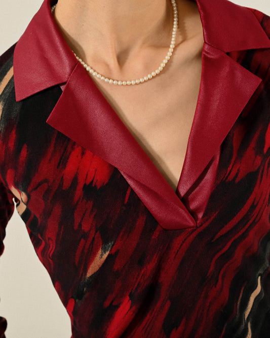 繪畫筆觸印花古著上衣