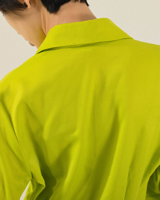 俐落輪廓純色古著襯衫