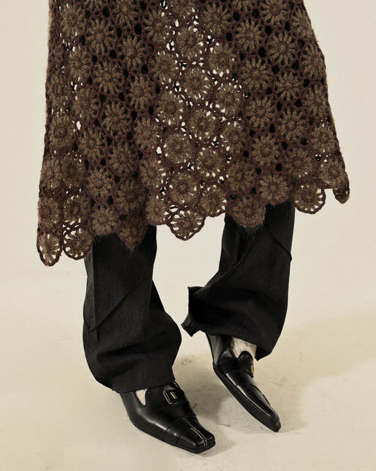 精工鏤空織花古著長裙