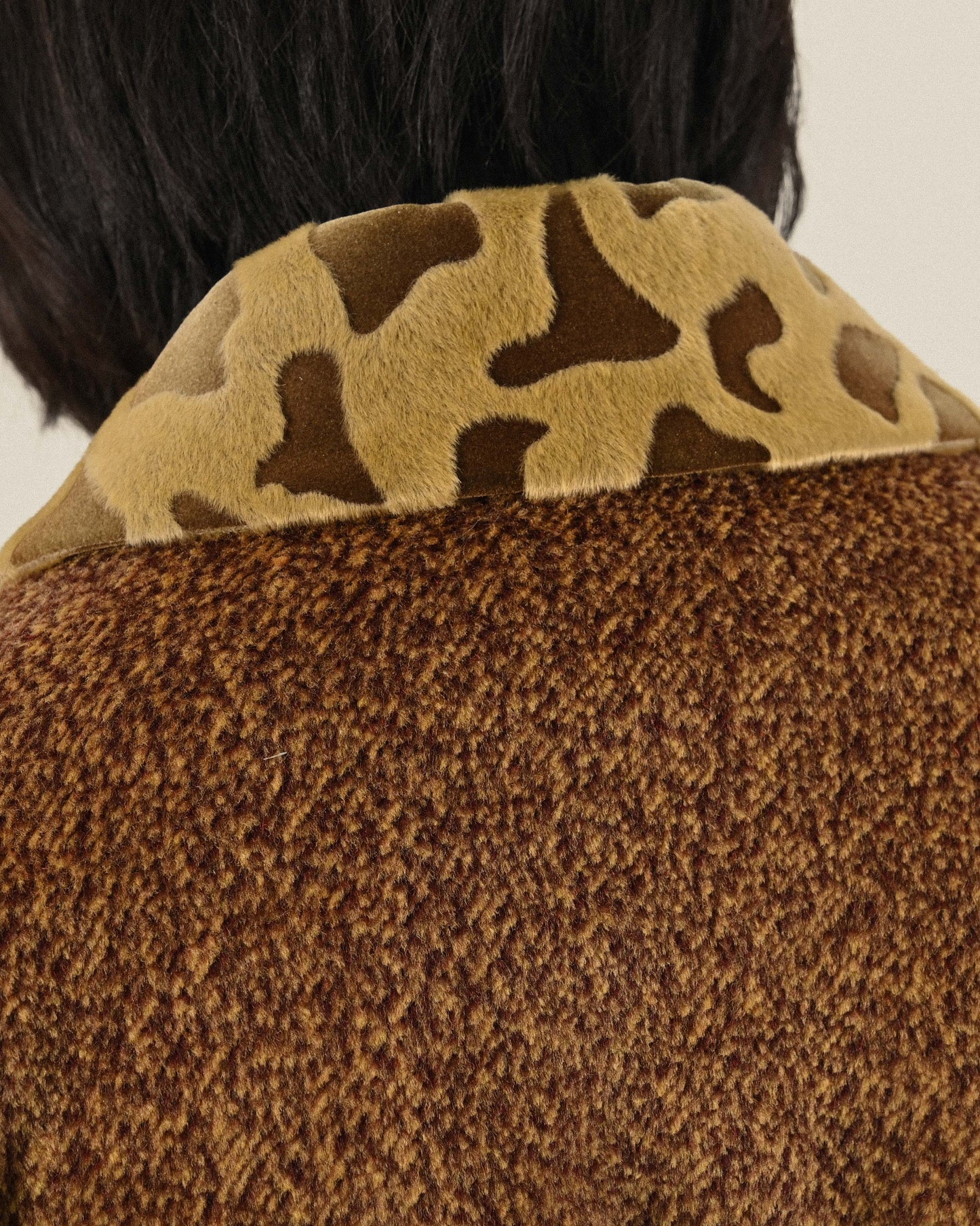 動物斑紋紋理毛料古著外套