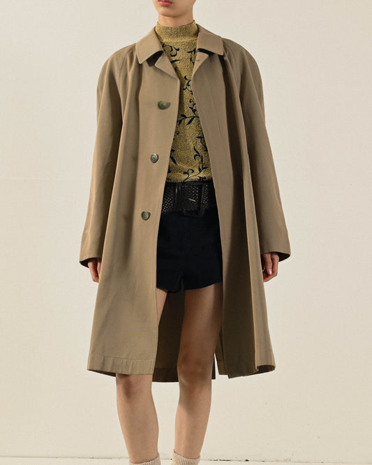 寬鬆輪廓經典純色古著風衣