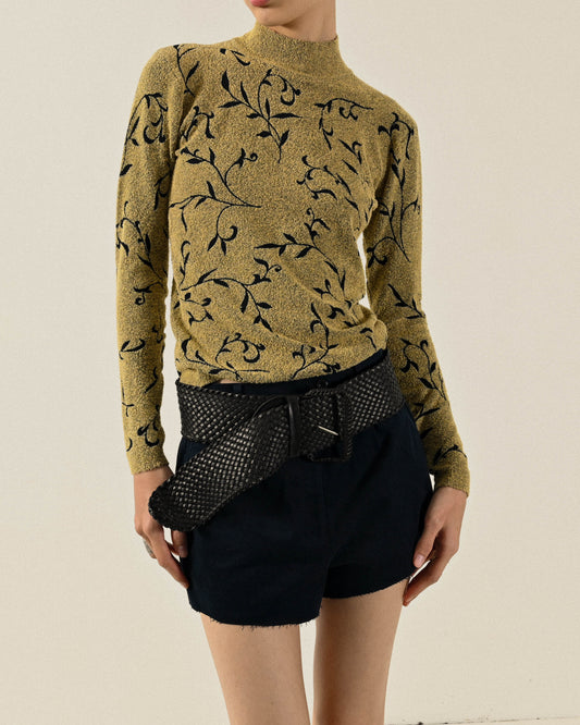 精工緹花針織古著上衣