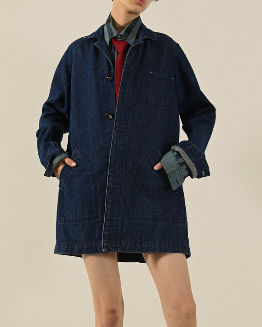 俐落輪廓牛仔面料古著外套