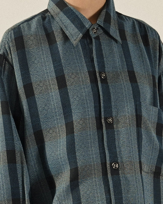 經典版型格紋古著襯衫