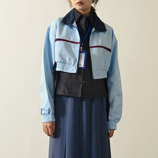 Upcycling拼色設計短版古著外套