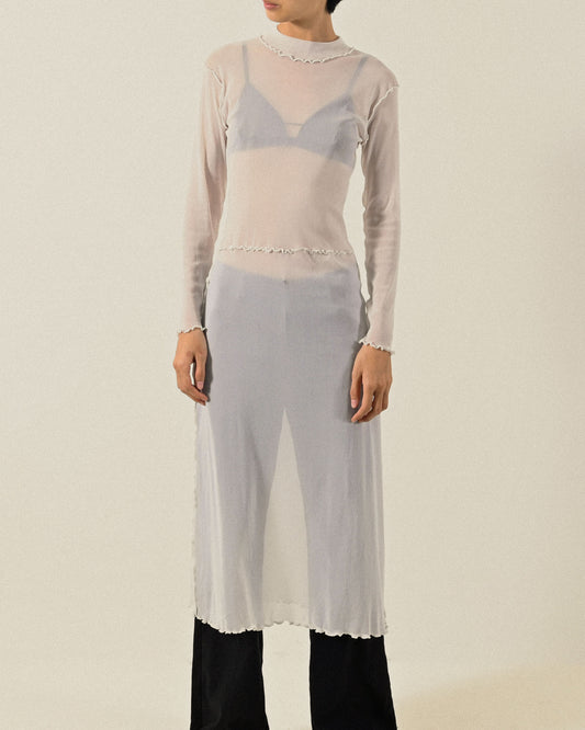 滾邊設計打底長版古著洋裝