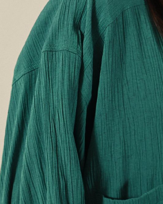 壓褶紋理經典版型古著襯衫