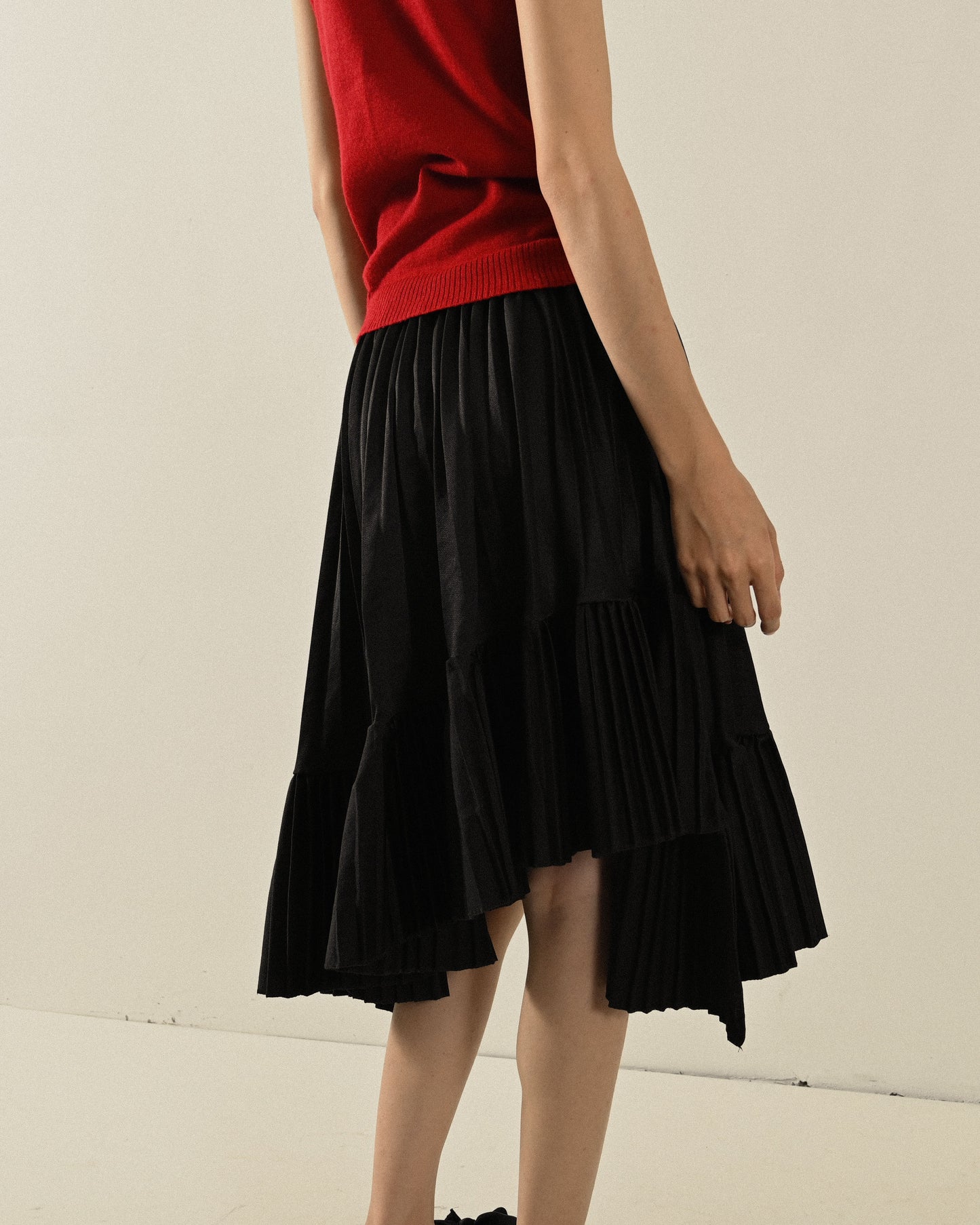 Upcycling拼接設計百褶古著裙