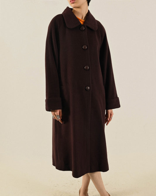 日本製100%喀什米爾羊毛古著大衣