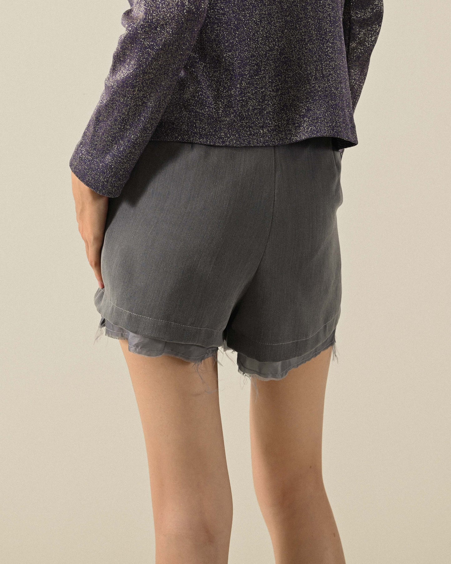 Upcycling雙層製作古著短褲