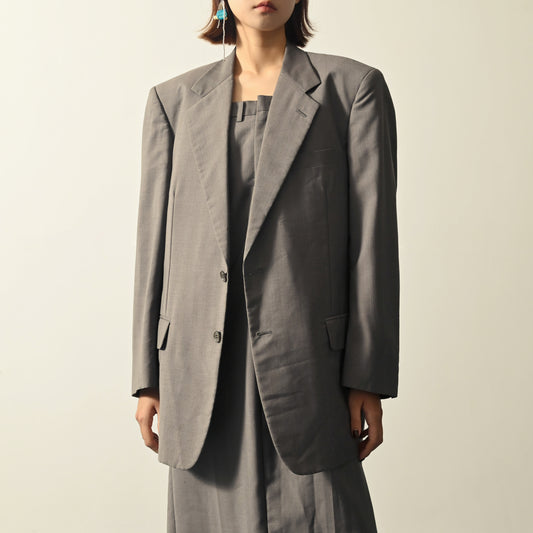 寬大廓形單襟古著西裝外套