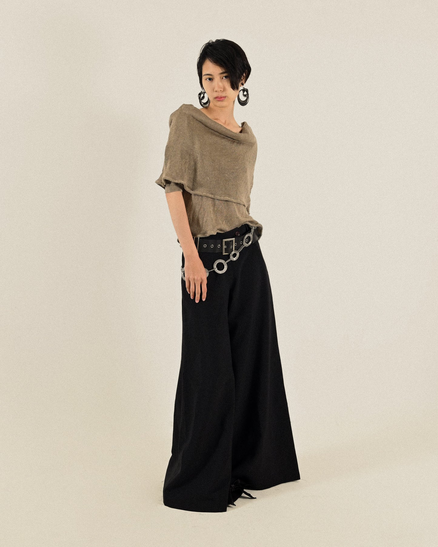 特大傘狀褲腳高腰古著長褲