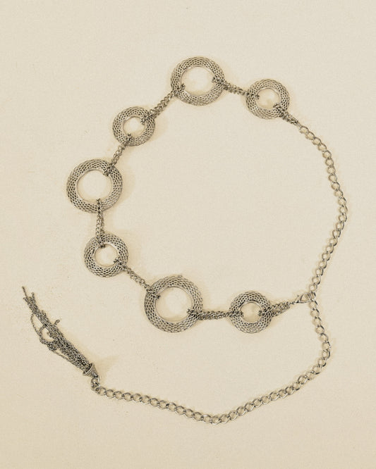 流蘇綴飾圈環設計金屬腰鍊