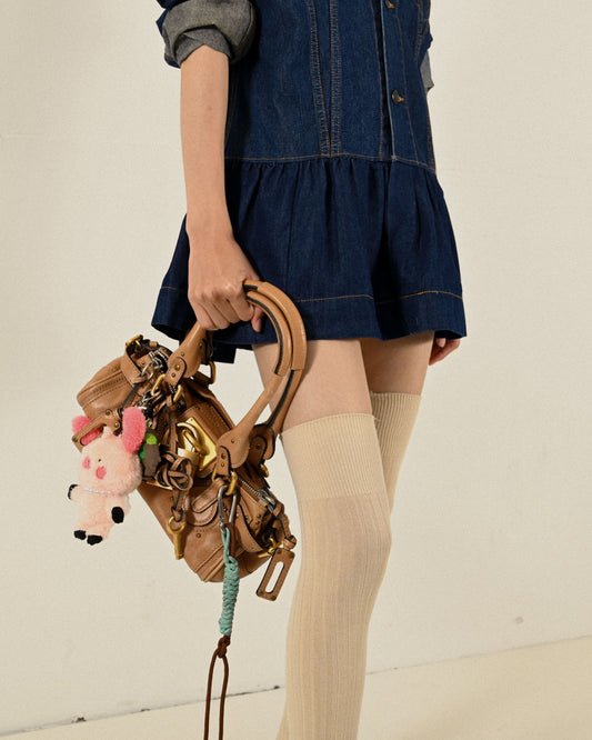 Upcycling蓬鬆裙擺牛仔古著洋裝